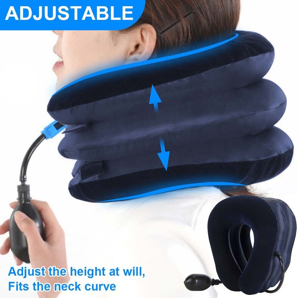 Woman relaxing while wearing the QuietNeck neck support