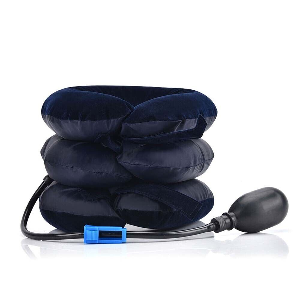 QuietNeck inflatable cervical traction collar with hand pump